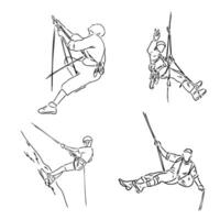 rock climbers vector sketch