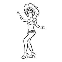 samba dance vector sketch