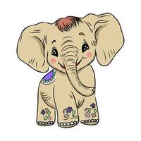 cartoon elephant vector sketch