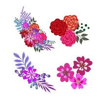 decorative flowers vector sketch