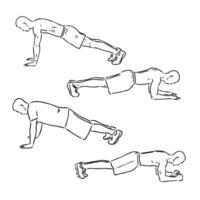 plank exercise vector sketch