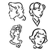 girl's face vector sketch