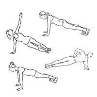 plank exercise vector sketch