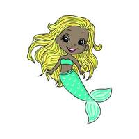 cartoon mermaid sketch vector