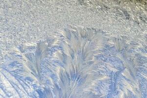 Close up shot of the frosted window. Background photo