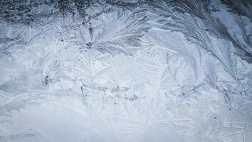 Close up shot of the frosted window. Background photo