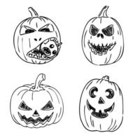 halloween pumpkin vector sketch