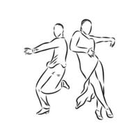 samba danza vector bosquejo