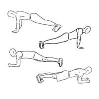 plank exercise vector sketch