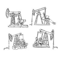 oil well pump vector sketch