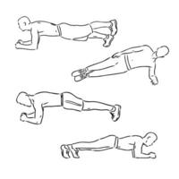 plank exercise vector sketch