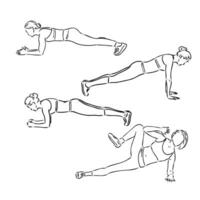 plank exercise vector sketch