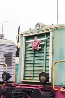 Shot of the vintage old locomotive. Transport photo