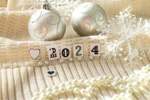 Close up shot of new year decorations. New year changing numbers,. Holiday photo