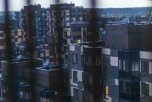 Shot of the modern buildings at night. City photo