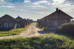 Shot of the street in the village. Rural photo