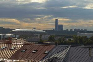 Concept shot of the modern structure made of glass. Urban photo