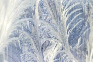 Close up shot of the frosted window. Background photo