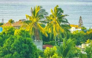 Beautiful city seascape landscape natural panorama view Puerto Escondido Mexico. photo