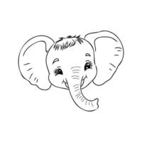 cartoon elephant sketch vector