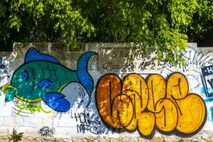 Playa del Carmen Quintana Roo Mexico 2023 Artistic walls with paintings and graffiti Playa del Carmen Mexico. photo