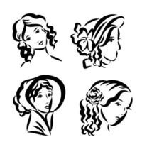 women's retro fashion vector sketch