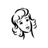 girl's face vector sketch