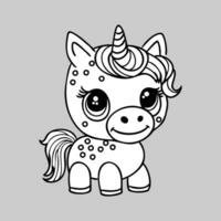 dibujos animados unicornio vector bosquejo