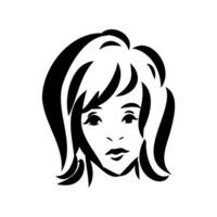 girl's face vector sketch