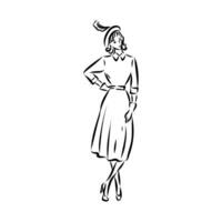 women's retro fashion vector sketch