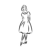 women's retro fashion vector sketch