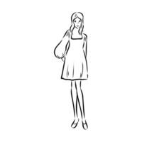 women's retro fashion vector sketch