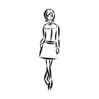 women's retro fashion vector sketch