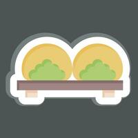 Sticker Mochi. related to Sakura Festival symbol. simple design editable. simple illustration vector