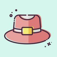 Icon Trilby. related to Hat symbol. MBE style. simple design editable. simple illustration vector