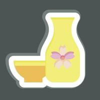 Sticker Sake. related to Sakura Festival symbol. simple design editable. simple illustration vector