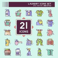 Icon Set Laundry. related to Cleaning symbol. MBE style. simple design editable. simple illustration vector