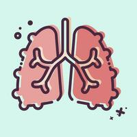 Icon Fibrosis. related to Respiratory Therapy symbol. MBE style. simple design editable. simple illustration vector