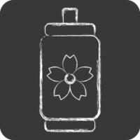 Icon Canned Water. related to Sakura Festival symbol. chalk Style. simple design editable. simple illustration vector