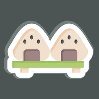 Sticker Onigiri. related to Sakura Festival symbol. simple design editable. simple illustration vector