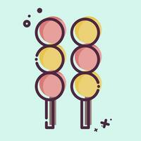 Icon Dango. related to Sakura Festival symbol. MBE style. simple design editable. simple illustration vector