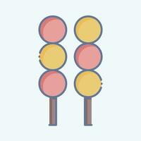 Icon Dango. related to Sakura Festival symbol. doodle style. simple design editable. simple illustration vector