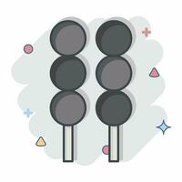 Icon Dango. related to Sakura Festival symbol. comic style. simple design editable. simple illustration vector