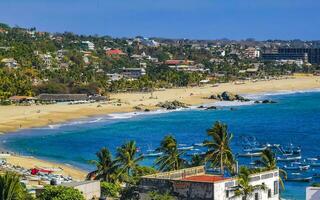 Beautiful city seascape landscape natural panorama view Puerto Escondido Mexico. photo