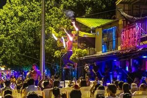 Ao Nang Krabi Thailand 2018 Thai people fire show party night life Koh Phi Phi. photo