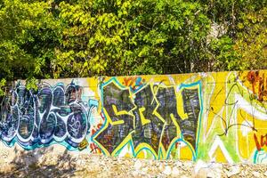 Playa del Carmen Quintana Roo Mexico 2023 Artistic walls with paintings and graffiti Playa del Carmen Mexico. photo