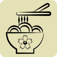 Icon Ramen. related to Sakura Festival symbol. hand drawn style. simple design editable. simple illustration vector