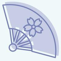 Icon Fan 2. related to Sakura Festival symbol. two tone style. simple design editable. simple illustration vector