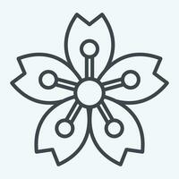 icono sakura relacionado a sakura festival símbolo. línea estilo. sencillo diseño editable. sencillo ilustración vector