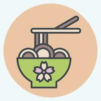 Icon Ramen. related to Sakura Festival symbol. color mate style. simple design editable. simple illustration vector